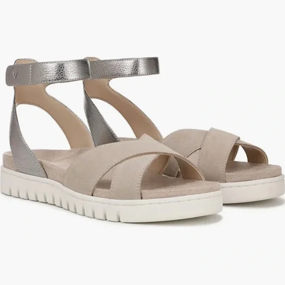 VIONIC Uptown Merced Strappy Sandal in Cobblestone Multi - Picture 1 of 7